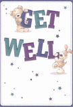 Radiating cheer from the heart of Finchley, this get well card vibrates with playful optimism and comfort. The illustration springs to life with a cuddly teddy bear and a jaunty puppy; together, they cradle oversized, colourful letters-indigo and teal-forging the words 'Get Well' in a delightfully bold style. Their lively poses seem to leap out from a soft cream backdrop, reminiscent of the inviting atmosphere found along Finchley's local parks. Sparkling stars in hues of blue and purple swirl around the scene, symbolizing hope and little bursts of encouragement. Up close, the furry details of the bear and puppy are so tenderly depicted, they nearly evoke the sensation of being enveloped in a gentle hug-the very kind of care one feels when receiving a thoughtfully arranged bouquet from Finchley's own Flower Delivery Finchley. Perfect for accompanying a fresh floral delivery or sending on its own, this card encapsulates a spirit of heartfelt reassurance, ready to lift spirits and bring light to loved ones recovering anywhere in the Finchley community.